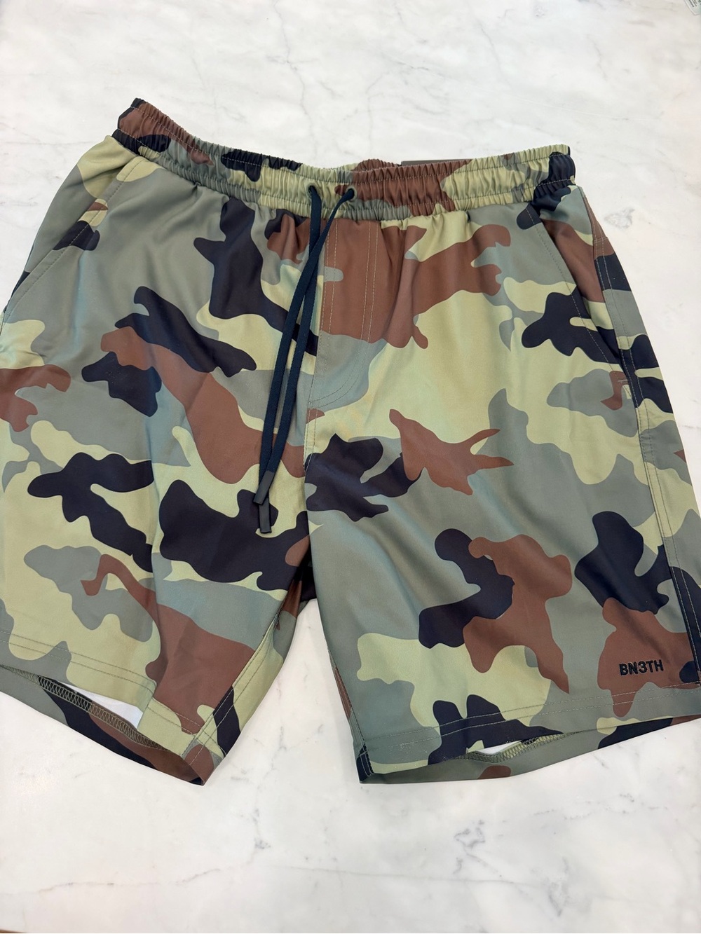 Men's Camo Swim Trunks - Green/Brown